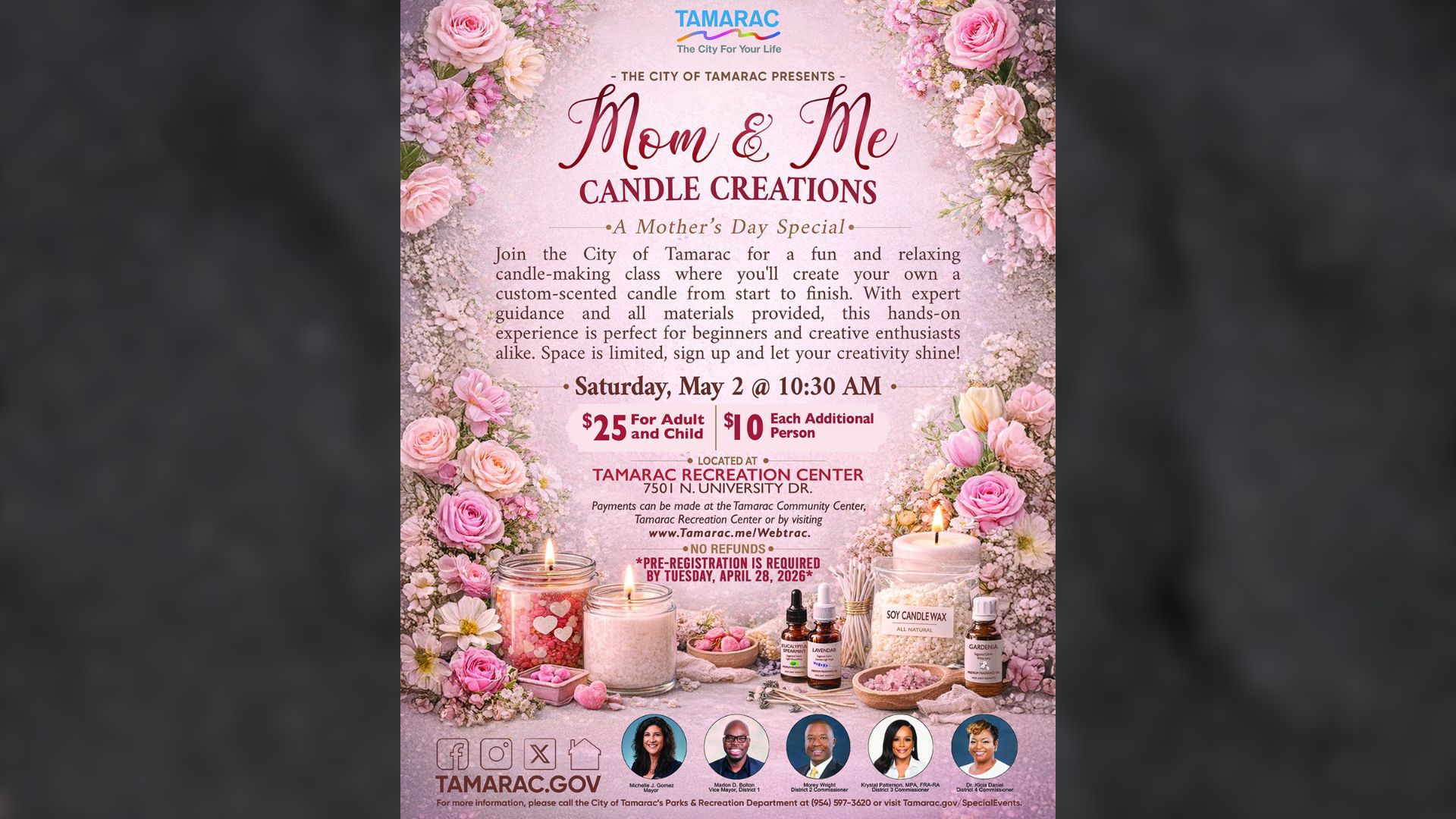 The City of Tamarac is hosting a special hands-on event for families who want to celebrate Mother's Day in a meaningful way. They will have the chance to slow down, get creative, and spend time together.