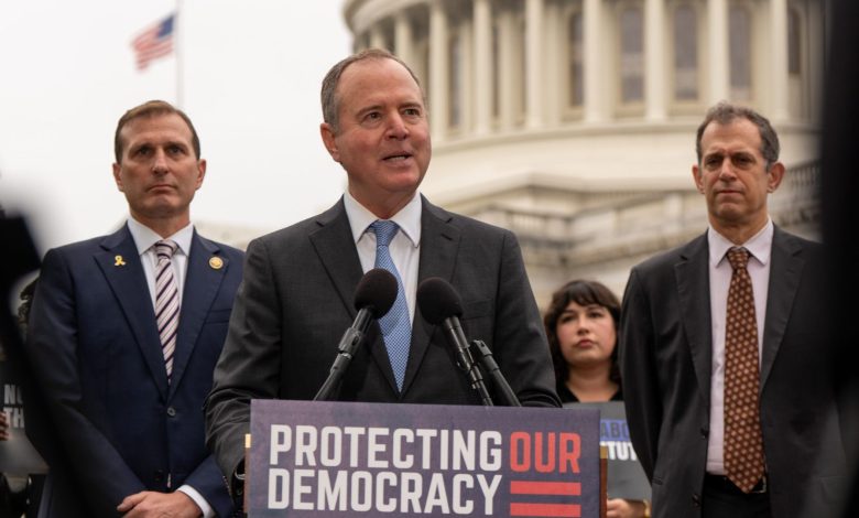 Sen. Adam Schiff and Rep. Dave Min, both from California, raised questions about whether Pam Bondi stepped aside properly or meddled in cases linked to her sibling