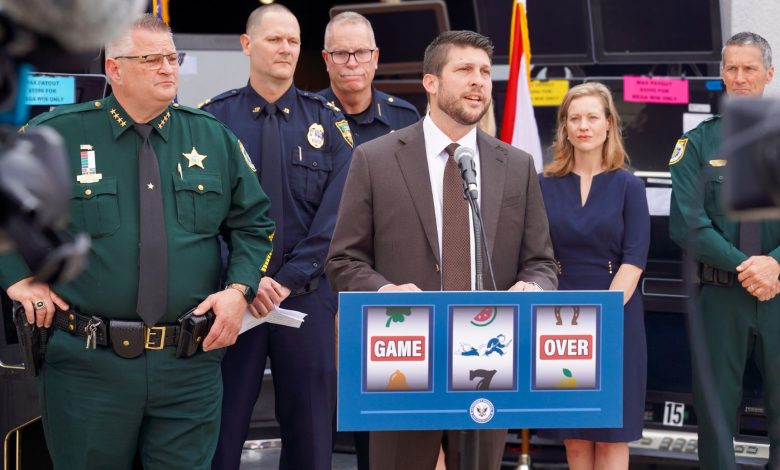 Florida AG Uthmeier last week announced the results of a sweeping, two-day enforcement operation that led to the seizure of 525 illegal gambling machines and roughly $190,000 in suspected illicit proceeds.