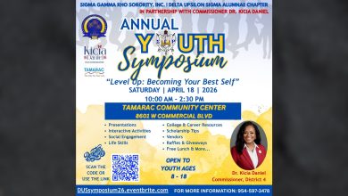 The Annual Youth Symposium, titled Level Up – Becoming Your Best Self!, is set for Saturday, April 18, from 10 a.m. to 2:30 p.m. at the Tamarac Community Center, 8601 W. Commercial Blvd.