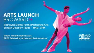Arts Launch Broward 2026 will take place Sunday, Oct. 4, from 11 a.m. to 2 p.m. at the Broward Center for the Performing Arts, 201 SW 5th Ave. in Fort Lauderdale. Presented by the Broward Cultural Division, the three-hour event is free and designed for visitors of all ages.
